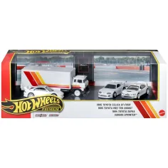 Hot Wheels: Premium Toyota ’90s JDM zestaw kolekcjonerskich samochodzików – Supra, Celica GT-Four, MR2 TRD i Sakura Sprinter, 1/64 - Mattel