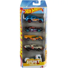 Hot Wheels: Zestaw 5 odjechanych samochodzików Stunt Tracks 1/64 - Mattel