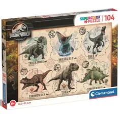 Jurassic World 104-elementowy Super Color Puzzle - Clementoni