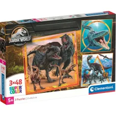 Jurassic World 3x48szt. Supercolor puzzle - Clementoni