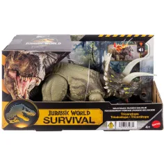 Jurassic World: Dino atakujący Triceratops z dźwiękiem i światłem – Mattel