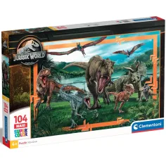 Jurassic World królestwo dinozaurów 104-elementowa maxi supercolor układanka - Clementoni