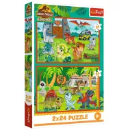 Jurassic World małe dinozaury 2x24-elementowe puzzle - Trefl