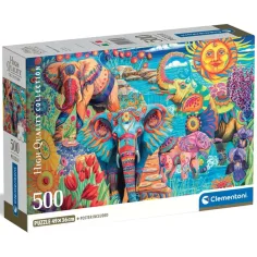 Karnawał słoni 500 sztuk HQC kompaktowe puzzle - Clementoni