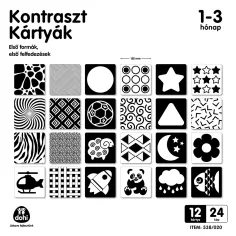 Karty kontrastowe dla niemowląt 1-3 miesiące 12 sztuk