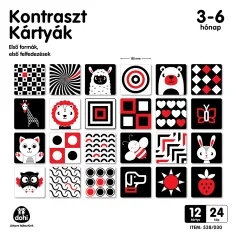 Karty kontrastowe dla niemowląt od 3 do 6 miesięcy 12 sztuk