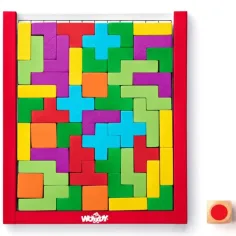 Kolorowa drewniana gra w tetris - Woodyland