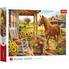 Koń na farmie 1000 elementów puzzle - Trefl zdjęcie 1