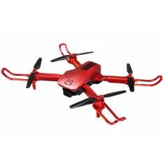 KOO: Kotaro 078 czerwony składany dron zdalnie sterowany z podwójną kamerą i oświetleniem LED zdjęcie 2