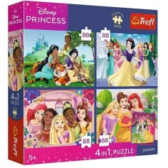 Księżniczki Disneya - puzzle 4 w 1 4 x 88 sztuk - Trefl zdjęcie 1