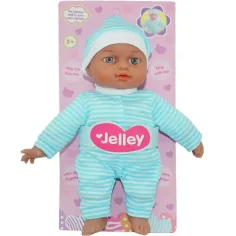 Lalka Jelley w niebieskiej pasiakowej sukience 25cm
