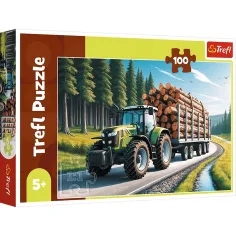 Leśny traktor 100-elementowa układanka - Trefl zdjęcie 1