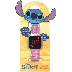 Luna: Disney Stitch i Angel różowy zegarek LED