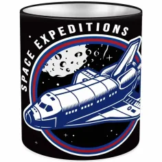 Luna: NASA cylindryczny metalowy pojemnik na przybory biurowe 10x11cm