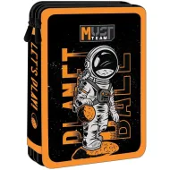Luna: Must Team Astronaut czarno-pomarańczowy, dwupoziomowy piórnik z wyposażeniem