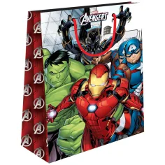 Luna: Torba prezentowa Marvel Avengers z wzorem superbohaterów 26x32x12cm