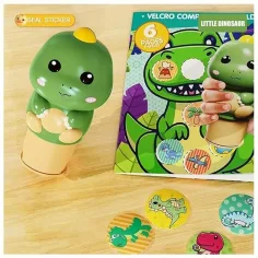 Luna: Zestaw 100 naklejek z dinozaurami z pieczątką dino zdjęcie 2