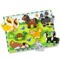 Małe ulubieńce grube drewniane puzzle w kształcie 8 elementów - Melissa & Doug