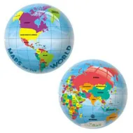 Mapa świata piłka gumowa BioBall 23 cm - Mondo Toys