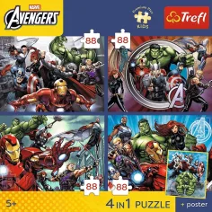 Marvel Avengers - 4 x 88 elementów Premium Plus Kids puzzle - Trefl zdjęcie 2