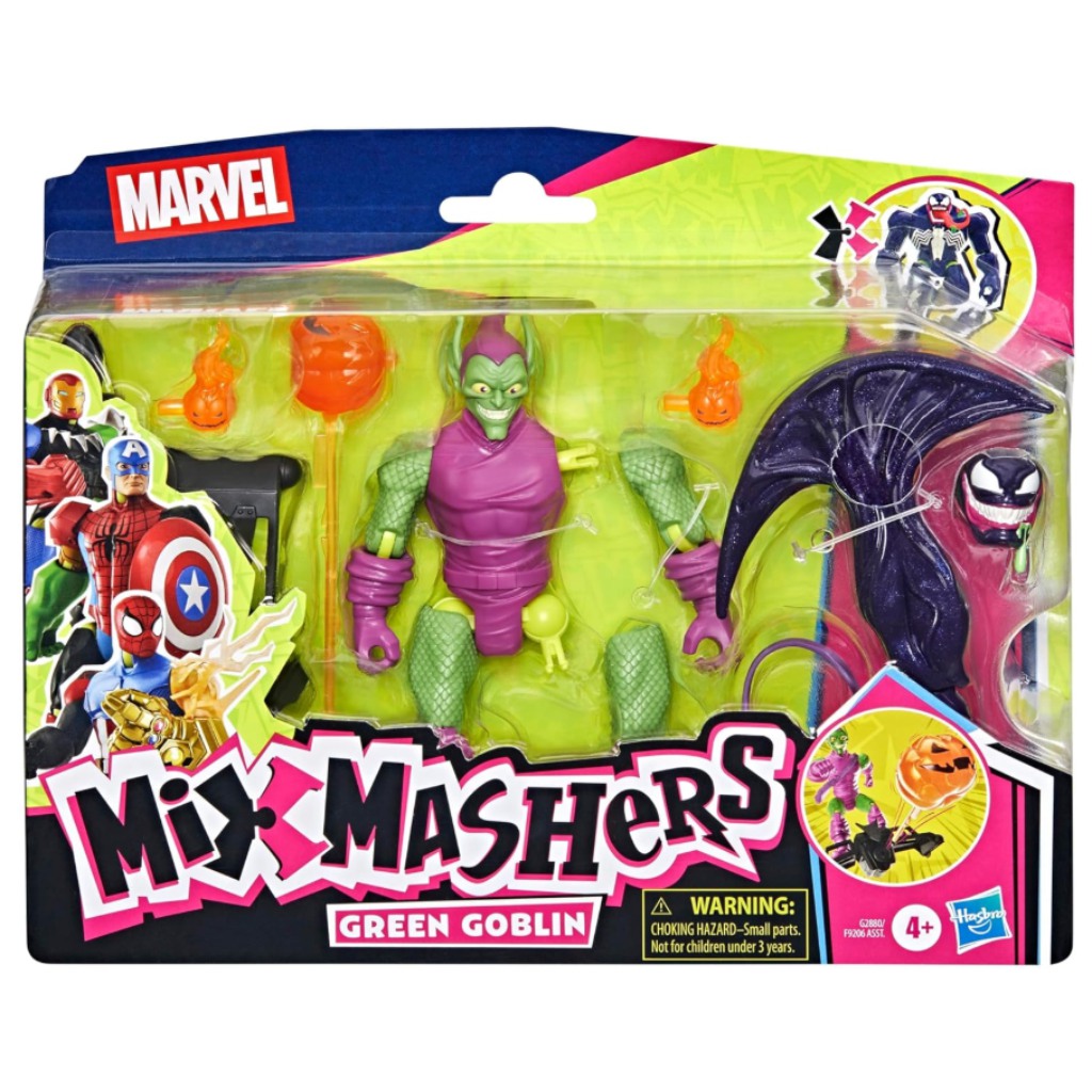 Marvel Mix Mashers: Spider-Man Zielona Głowa figura z akcesoriami - Hasbro