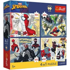Marvel Spider-Man - 4 x 88 sztuk Premium Plus Kids puzzle - Trefl zdjęcie 1