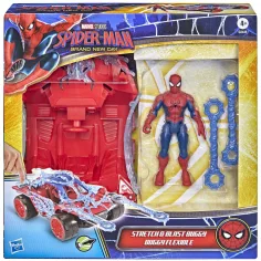 Marvel Spider-Man ActionVerse: figurka Spider-Mana z samochodem i rozciągliwymi pociskami sieciowymi - Hasbro