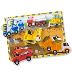 Gruby drewniany układanka z pojazdami 6 elementów - Melissa & Doug