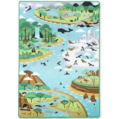Mata do zabawy „Siedliska zwierząt” z figurkami zwierząt 200x150 cm – Melissa & Doug zdjęcie 3