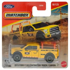 Matchbox: 2015 Ford F-150 Contractor Truck żółty samochód 1/64 - Mattel