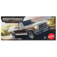 Matchbox Film: 1986 Ford F-150 z pudełkiem papierowym mały samochód 1/64 – Mattel