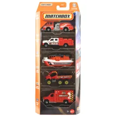 Matchbox: Zestaw 5 małych samochodów ratunkowych 1/64 - Mattel