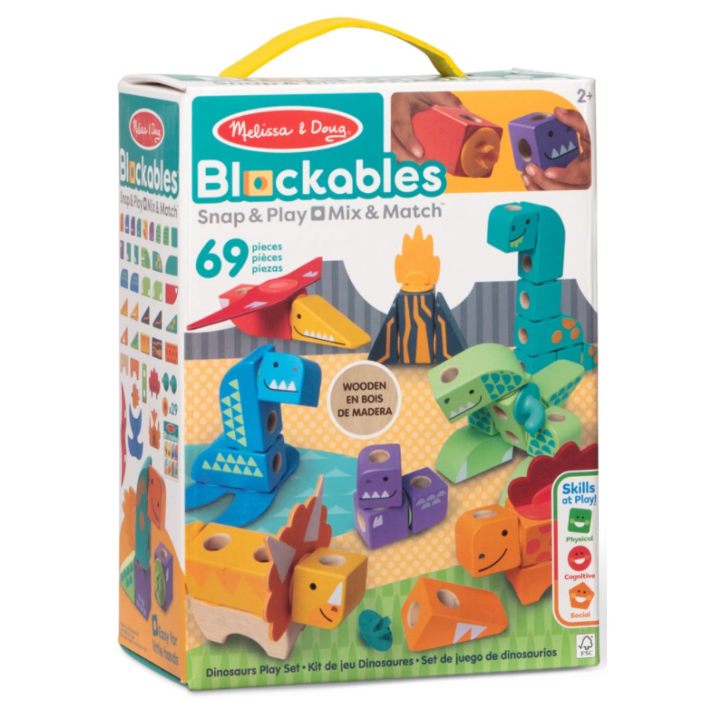 Melissa & Dough Blockables Dinoszauruszy zestaw do budowy 69 sztuk