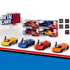 Metalowy samochód sportowy z napędem z tyłu z dźwiękiem i światłem 1/43
