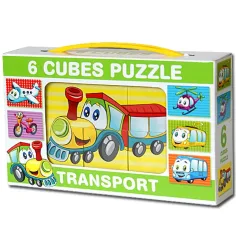 Mini klocki z bajkami z wesołymi pojazdami 6szt - D-toys