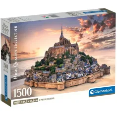 Mont Saint-Michel o zachodzie słońca 1500 elementów HQC kompaktowe puzzle - Clementoni