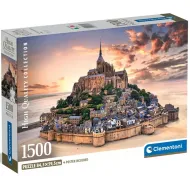 Mont Saint-Michel o zachodzie słońca, puzzle HQC kompaktowe 1500 elementów - Clementoni