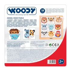 Montessori Safari z głowami zwierząt drewniane puzzle - Woodyland zdjęcie 2