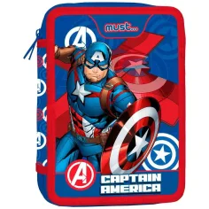 Must: Avengers - Kapitan Ameryka dwupoziomowy piórnik 15x21x5cm