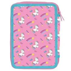 Must: Dwupoziomowy piórnik z wyposażeniem z motywem jednorożca 15x21cm zdjęcie 2