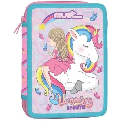 Must: Etui na przybory szkolne z wzorem jednorożca 15x21cm