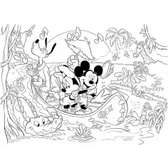 Myszka Miki 2 w 1 maxi puzzle 60 elementów i kolorowanka 70x50 cm - Lisciani zdjęcie 2