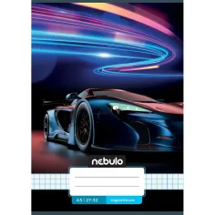 Nebulo: Notatnik w kratkę z neonowym wzorem samochodu A/5 27-32