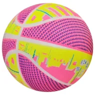 Neonowa gumowa piłka do koszykówki z wzorem, 22 cm, dostępna w kilku wariantach