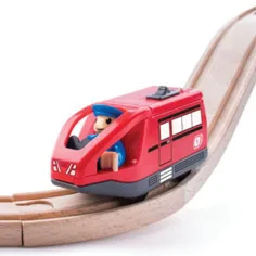 Nowoczesna czerwona elektryczna lokomotywa - Woodyland zdjęcie 2