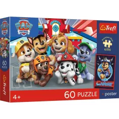 Paw Patrol 60-częściowa premium plus dziecięca układanka z plakatem - Trefl
