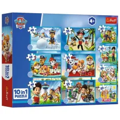 Paw Patrol Odważne psy 10w1 puzzli zestaw - Trefl zdjęcie 1