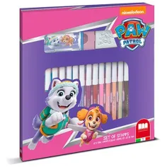 Paw Patrol: Skye i Everest zestaw stempelków 22 szt. z pisakiem - Multiprint