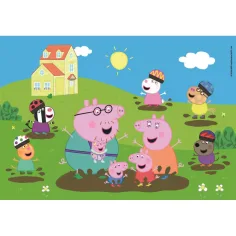Peppa Świnka Wesołe skakanie po kałużach 104 elementy maxi puzzle – Clementoni zdjęcie 2