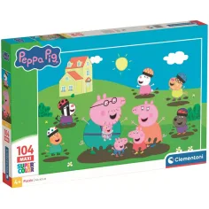 Peppa Świnka Wesołe skakanie po kałużach 104 elementy maxi puzzle – Clementoni